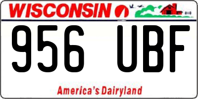 WI license plate 956UBF