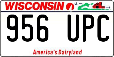 WI license plate 956UPC