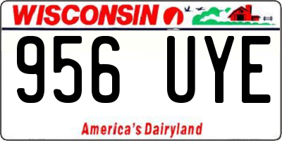 WI license plate 956UYE