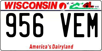 WI license plate 956VEM