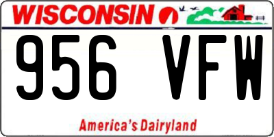 WI license plate 956VFW