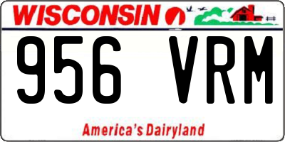 WI license plate 956VRM
