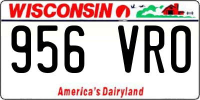 WI license plate 956VRO