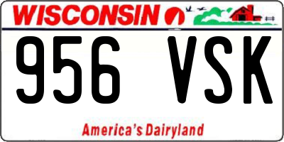 WI license plate 956VSK