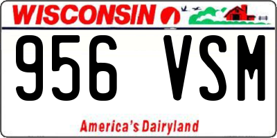 WI license plate 956VSM