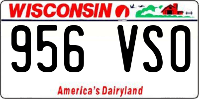 WI license plate 956VSO