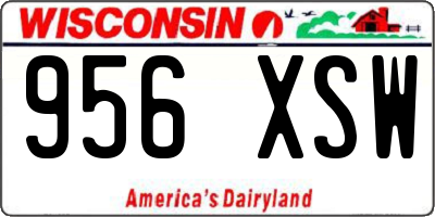 WI license plate 956XSW