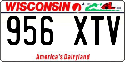 WI license plate 956XTV