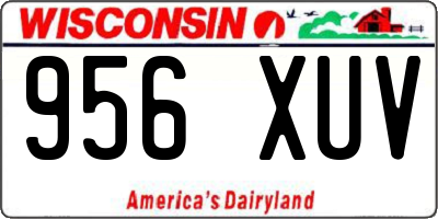 WI license plate 956XUV