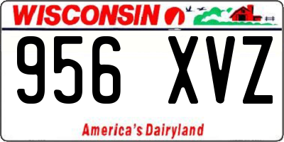 WI license plate 956XVZ