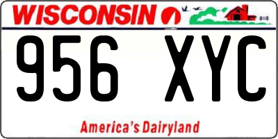 WI license plate 956XYC