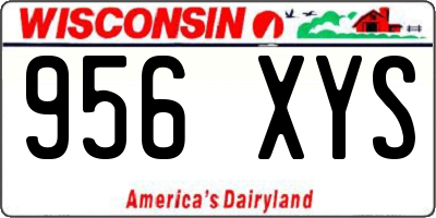 WI license plate 956XYS