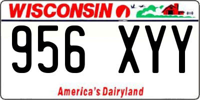 WI license plate 956XYY