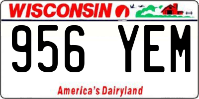 WI license plate 956YEM