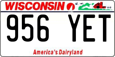 WI license plate 956YET