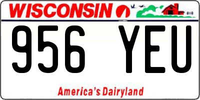 WI license plate 956YEU