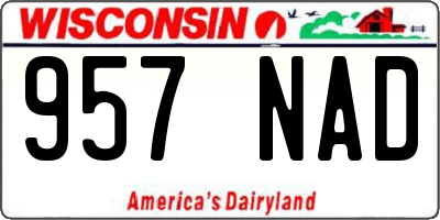 WI license plate 957NAD