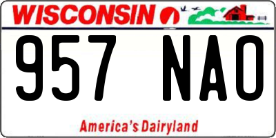 WI license plate 957NAO