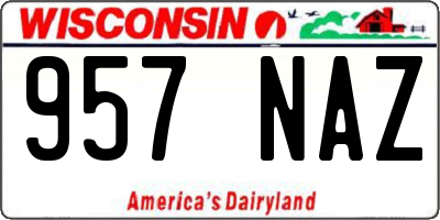WI license plate 957NAZ