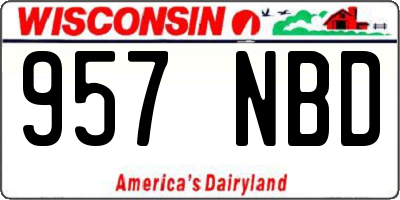 WI license plate 957NBD