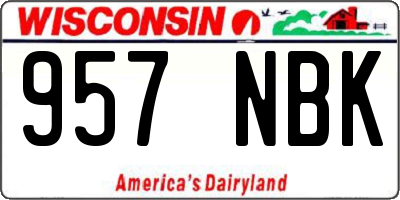 WI license plate 957NBK