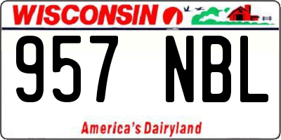 WI license plate 957NBL