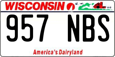 WI license plate 957NBS