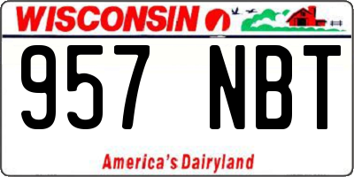 WI license plate 957NBT