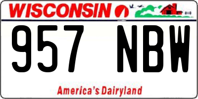 WI license plate 957NBW