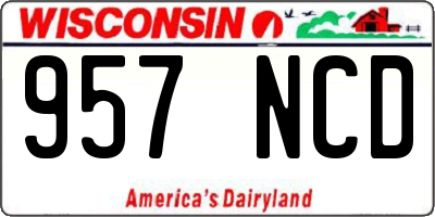 WI license plate 957NCD
