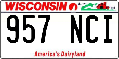 WI license plate 957NCI