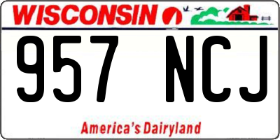 WI license plate 957NCJ