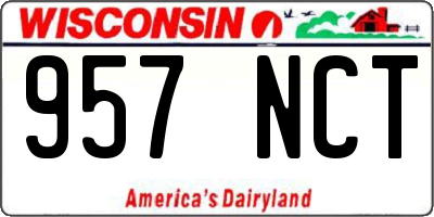WI license plate 957NCT