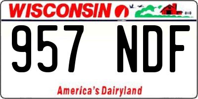 WI license plate 957NDF