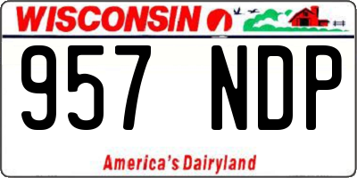 WI license plate 957NDP