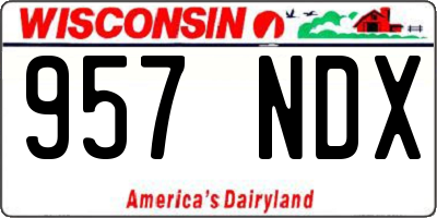 WI license plate 957NDX