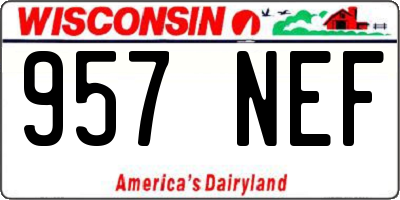 WI license plate 957NEF