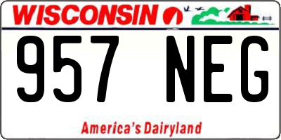 WI license plate 957NEG