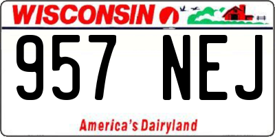 WI license plate 957NEJ