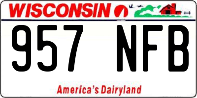WI license plate 957NFB