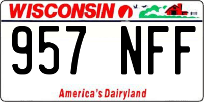 WI license plate 957NFF