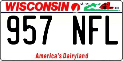 WI license plate 957NFL