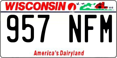 WI license plate 957NFM