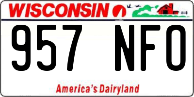 WI license plate 957NFO