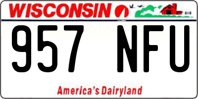 WI license plate 957NFU