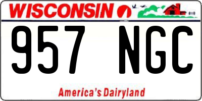 WI license plate 957NGC