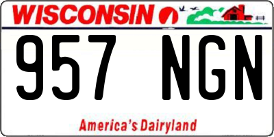 WI license plate 957NGN