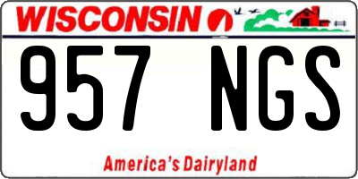 WI license plate 957NGS