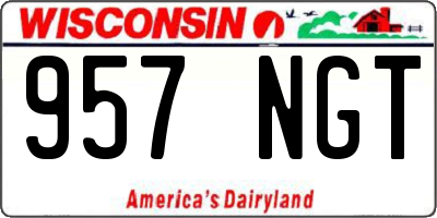 WI license plate 957NGT