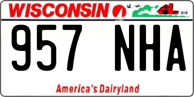 WI license plate 957NHA